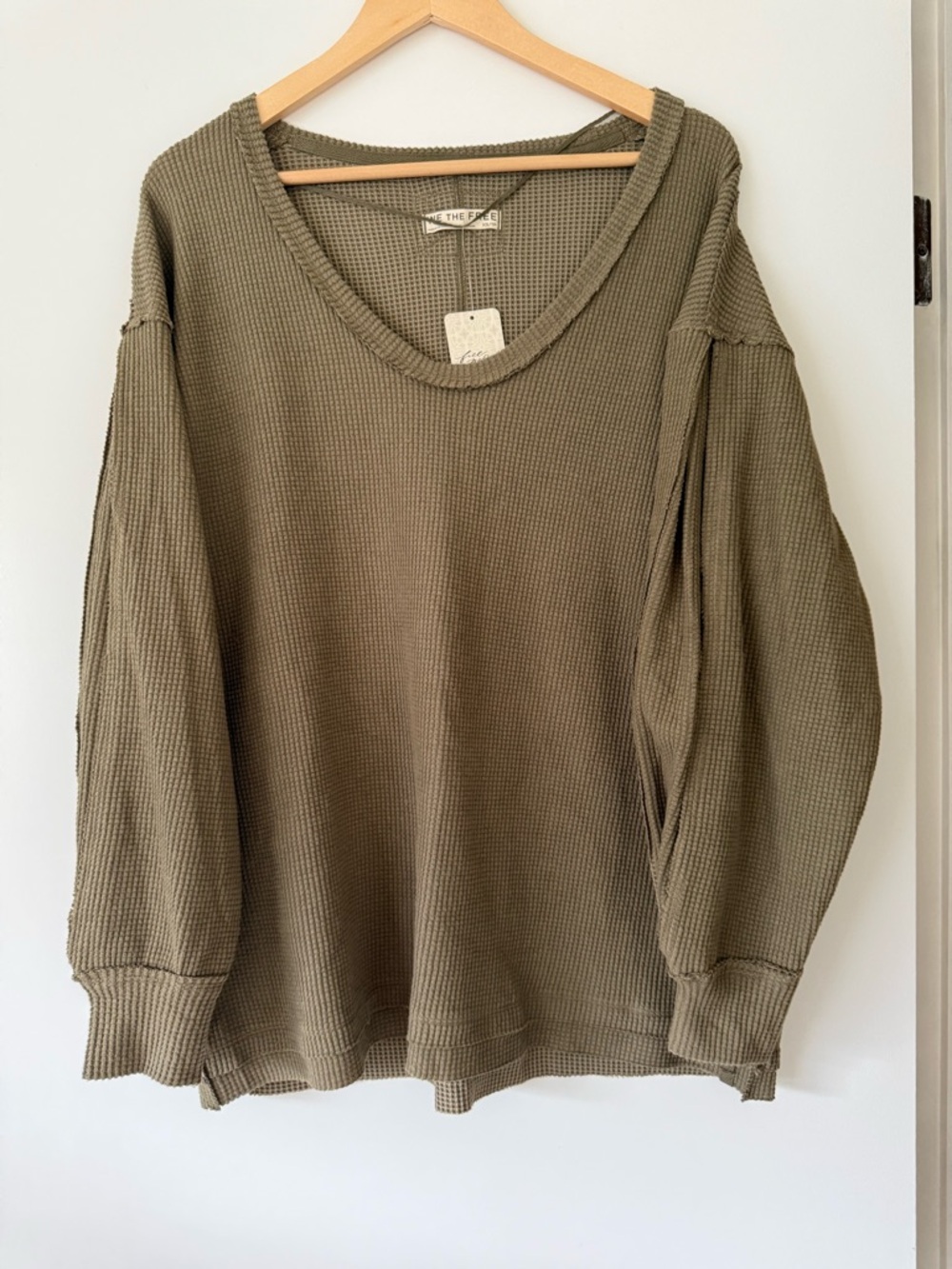 Free People Oversized Waffle Top